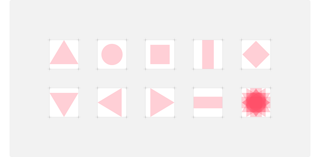 Nine basic shapes we should follow when creating icons