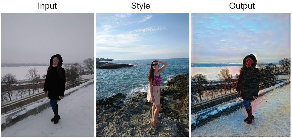 Example of Image Style Transfer algorithm with similar style images