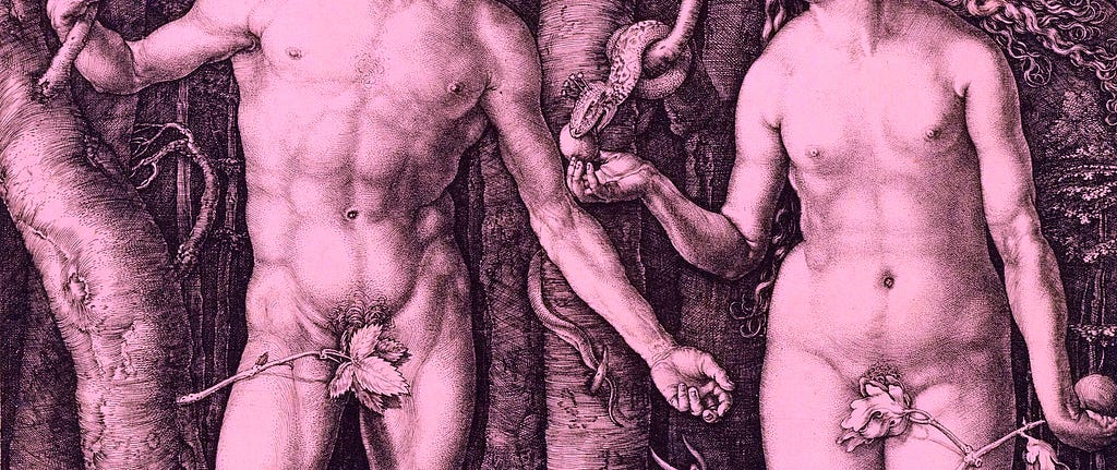 Albrecht Durer’s Adam and Eve, cropped for sensual focus.