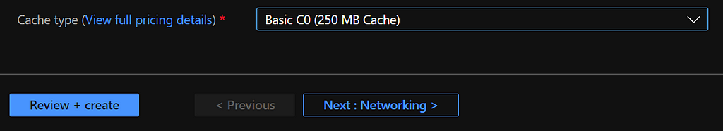 Cache type dropdown option selected as Basic C0