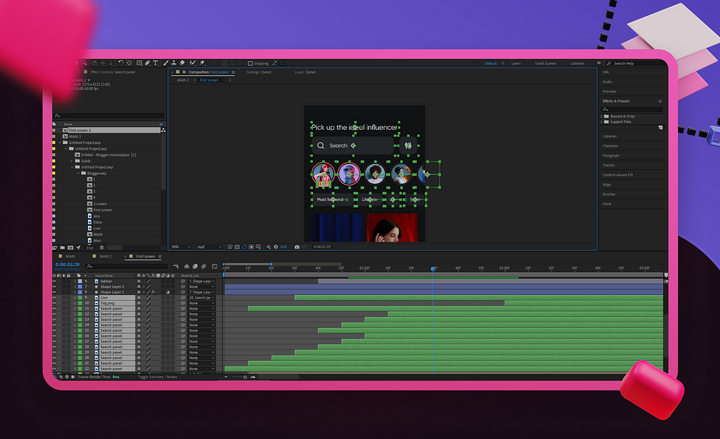 Preparing UI elements for animation in Adobe After Effects
