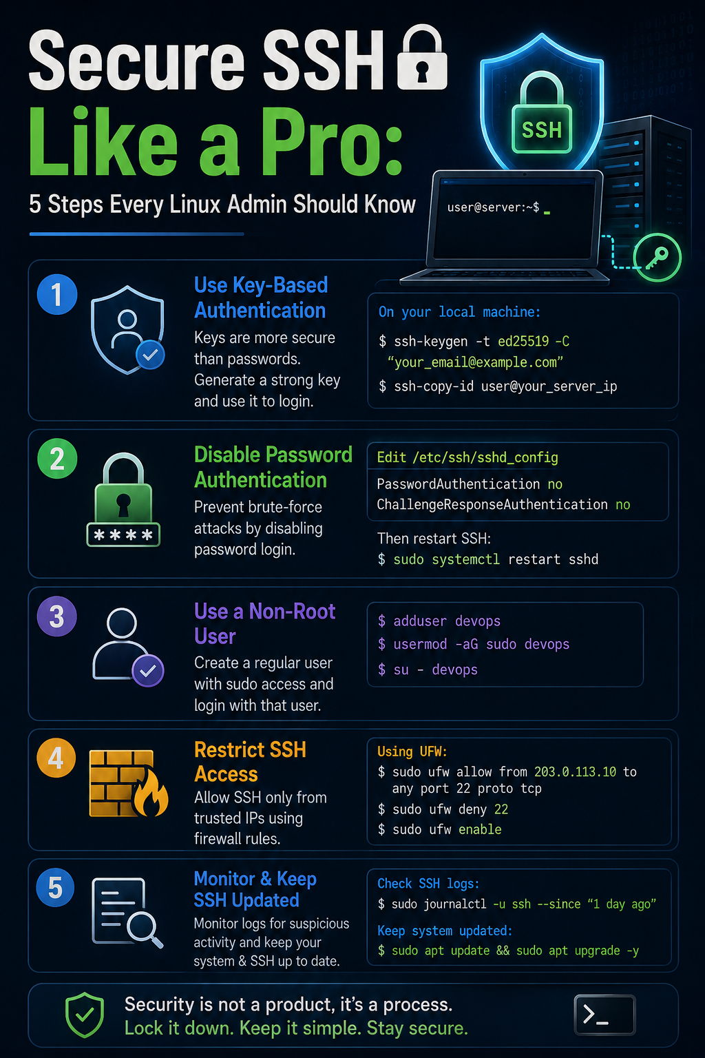 Hardening the Gateway: 5 Professional Steps to Secure SSH Like a Lead DevOps Engineer