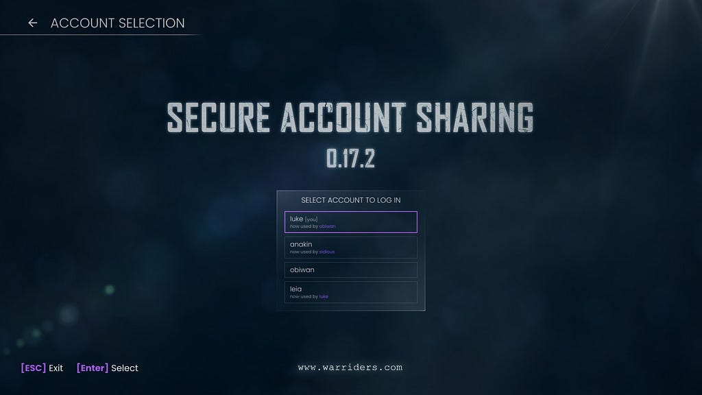 Secure account sharing 0.17.2
