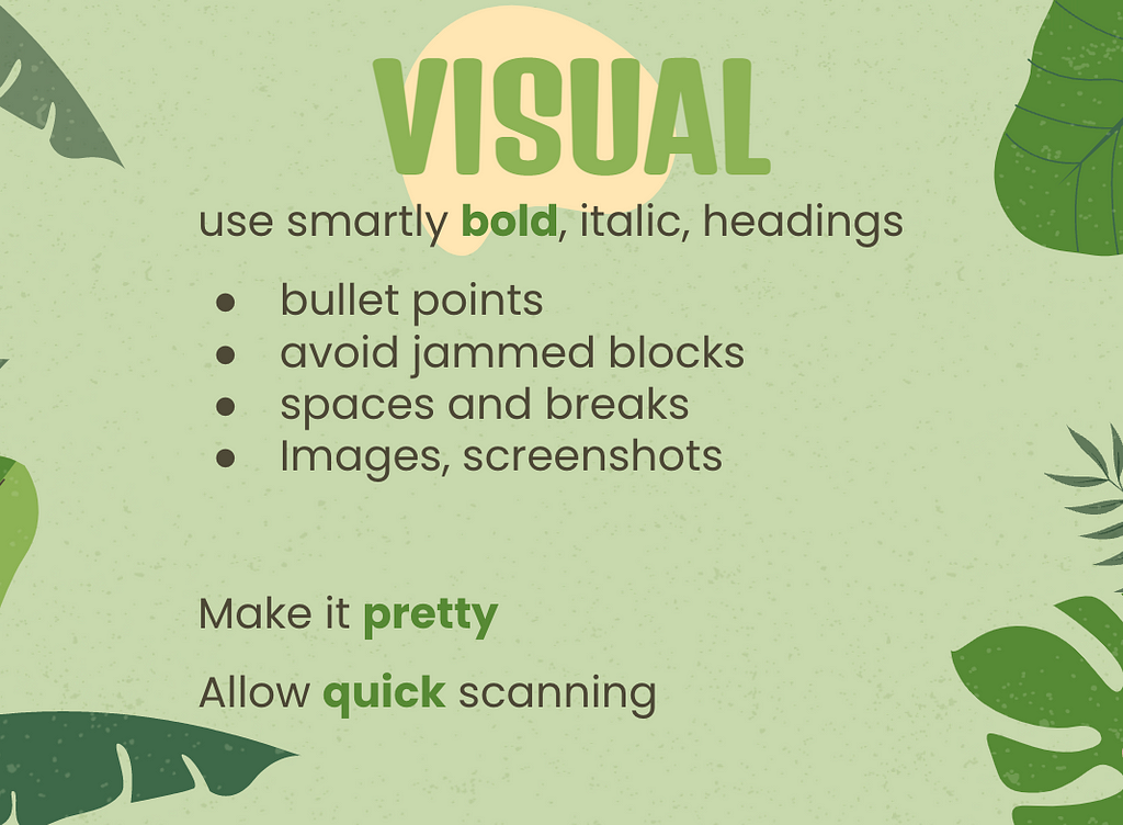 Visual impact guidelines