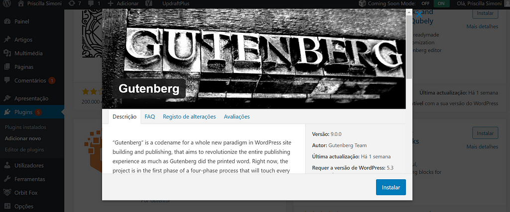 Seu site é em Wordpress e utiliza Gutenberg ou editor clássico?