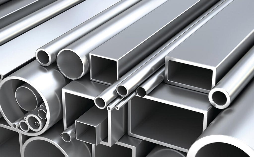 Aluminum bars and pipes of various size