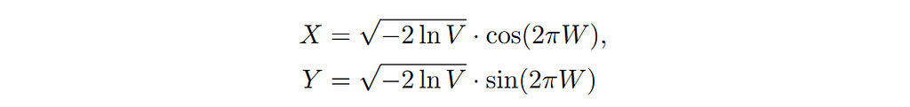 Formula for the Box-Muller transformation