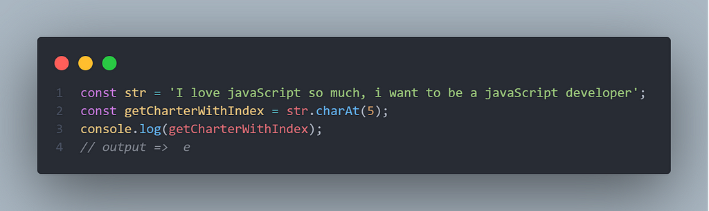 javascript chartAt() method | manik roy