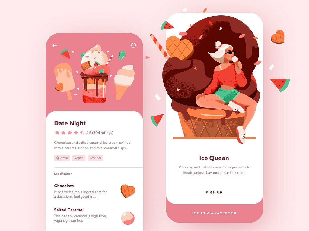 Ice Cream Store UI design app