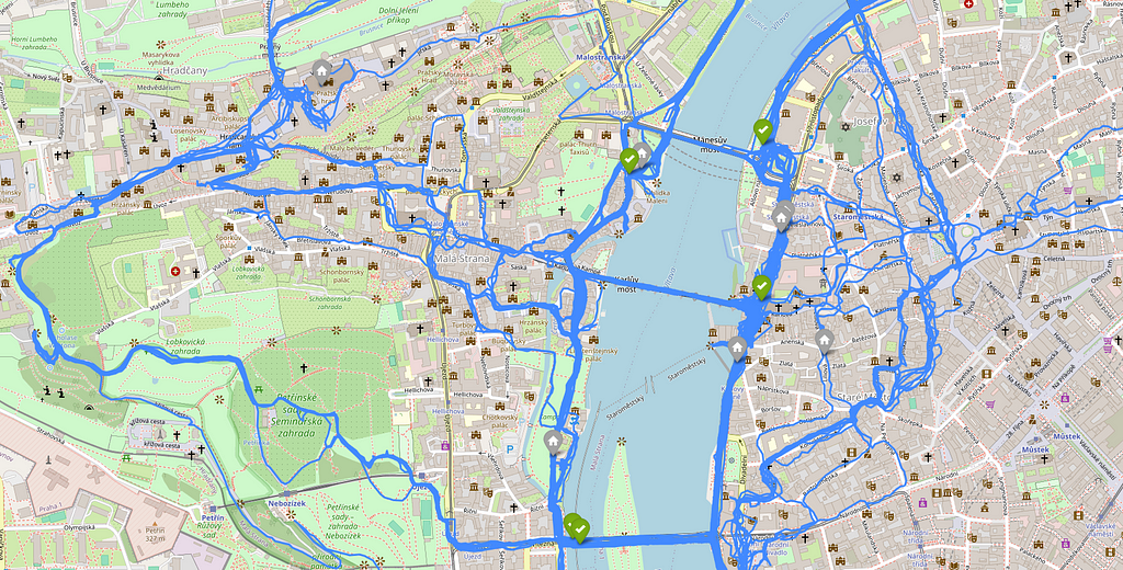 gpx Prague running routes data
