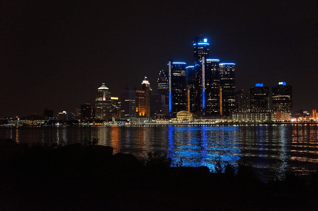 Detroit Skyline at Night