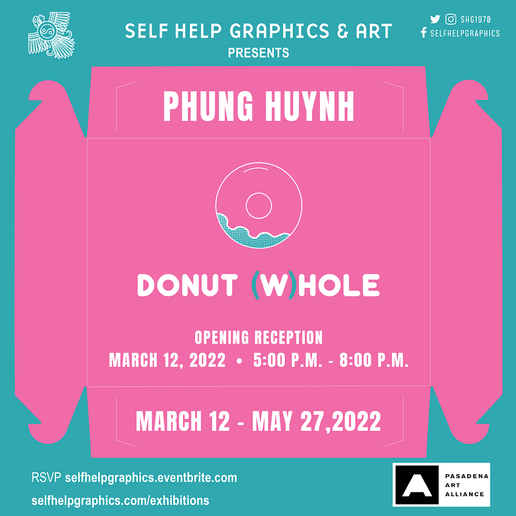 A flyer of the opening reception for the Donut (W)hole show