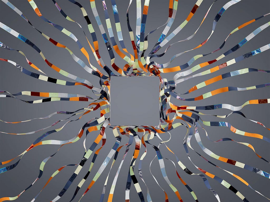Abstract 3D graphic of a universal digital connector (USB-C metaphor) bridging an AI agent to a network of enterprise data silos and real-time APIs via the Model Context Protocol.