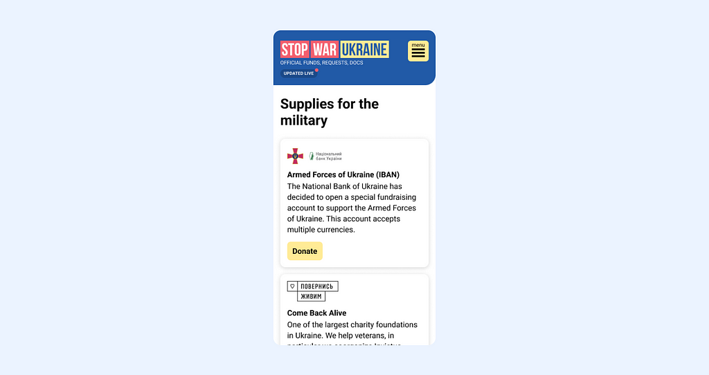 Website stop-war-ukraine.com screenshot