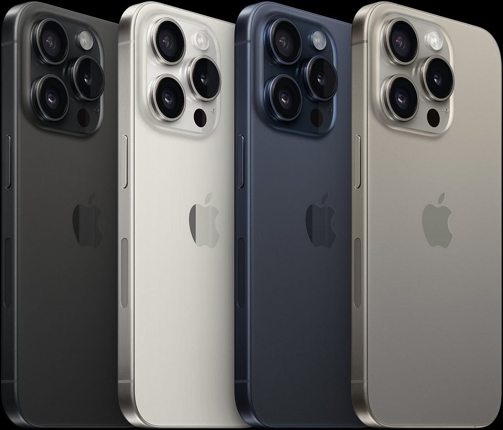 iPhone 15 Pro Max will be available in four stunning new finishes: black titanium, white titanium, blue titanium, and natural titanium.