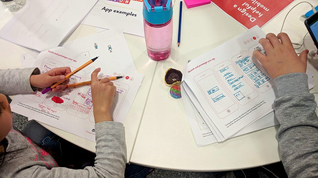 Photo of children during a workshop with the Service design team and IKEA.