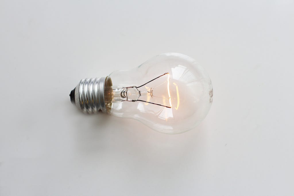 A light blub that represent Thinking and reflecting