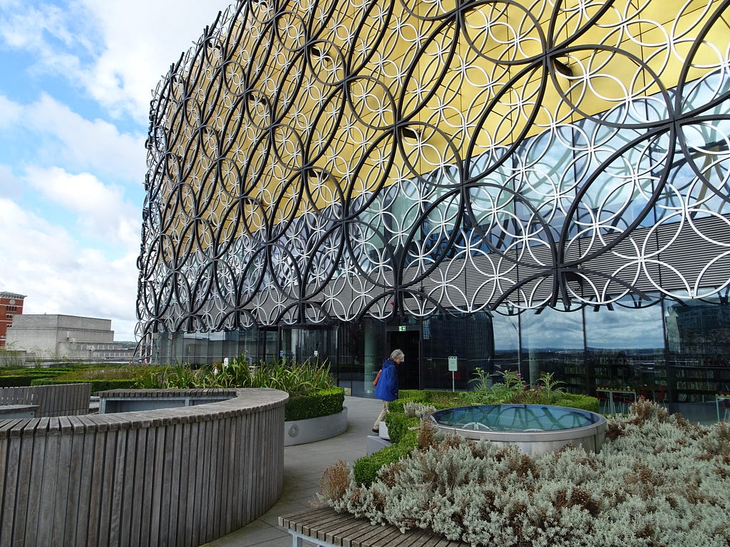 Rooftop public gardens at the Library of Birmingham in the UK