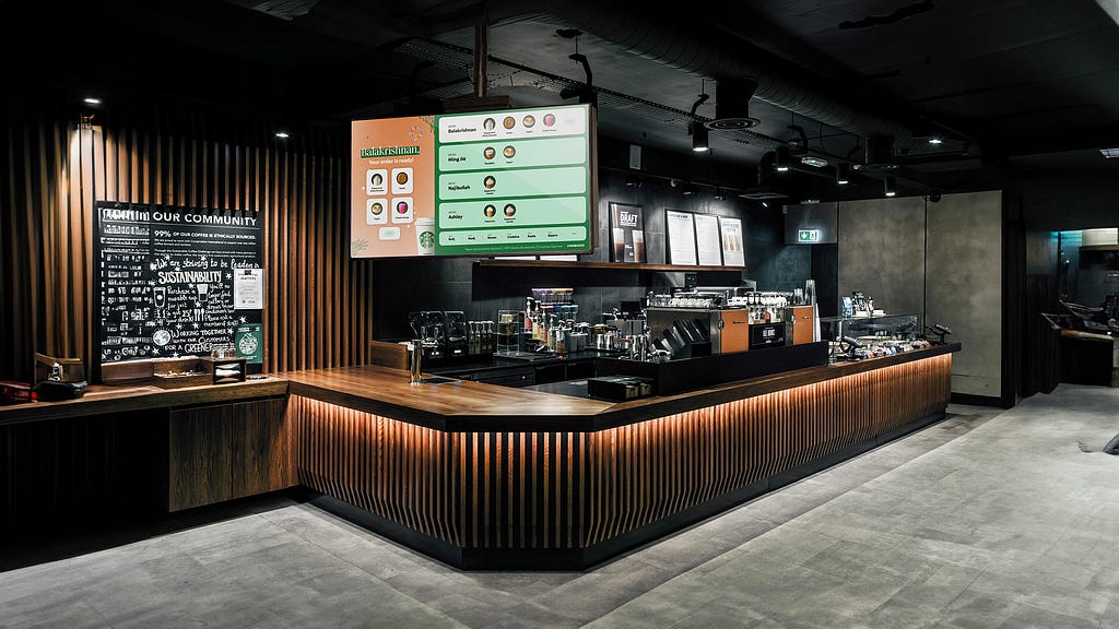 Starbucks store simulation with the app working