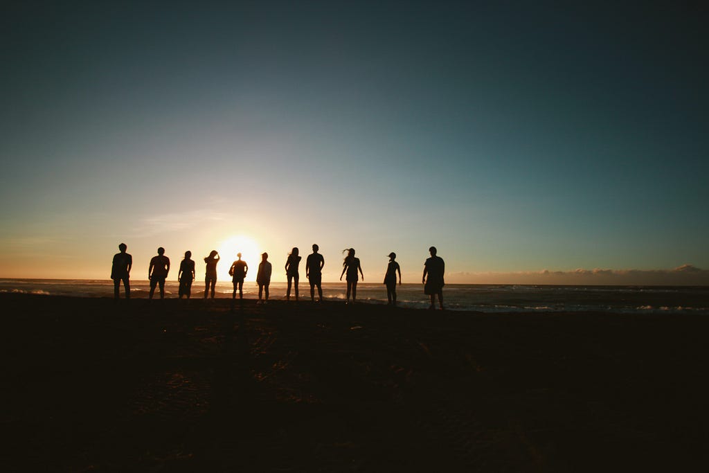 Photo by Belle Co: https://www.pexels.com/photo/silhouette-of-people-during-sunset-1000444/