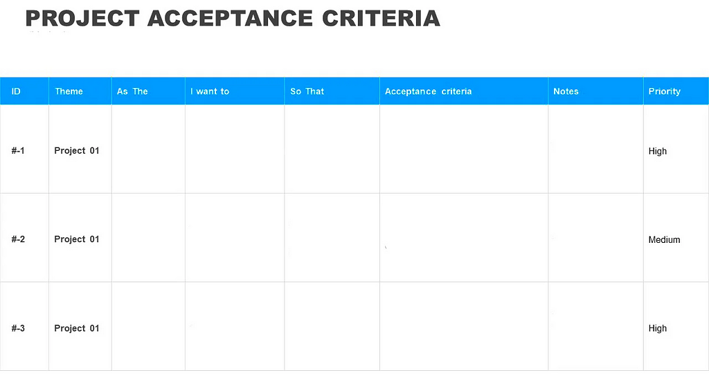 Acceptance Criteria Template — Excelonist.com