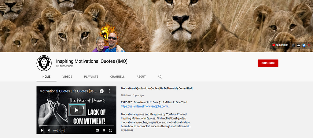 google and youtube channel layout