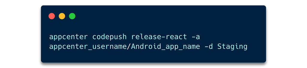 Using CodePush to update your React Native App Live — Step 15