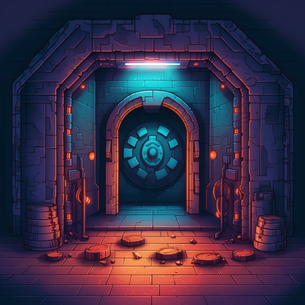 pixel art of a digital vault