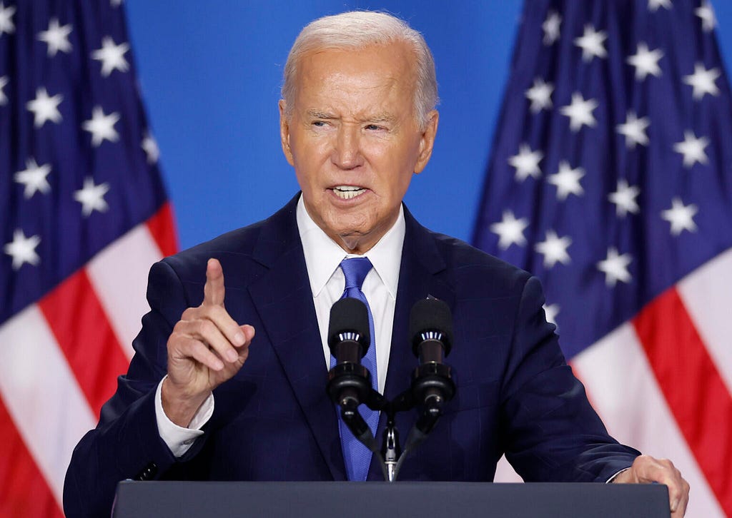 President Joe Biden holds a news conference at the 2024 NATO Summit on July 11, 2024 in Washington, D.C. (Kevin Dietsch/Getty Images)
