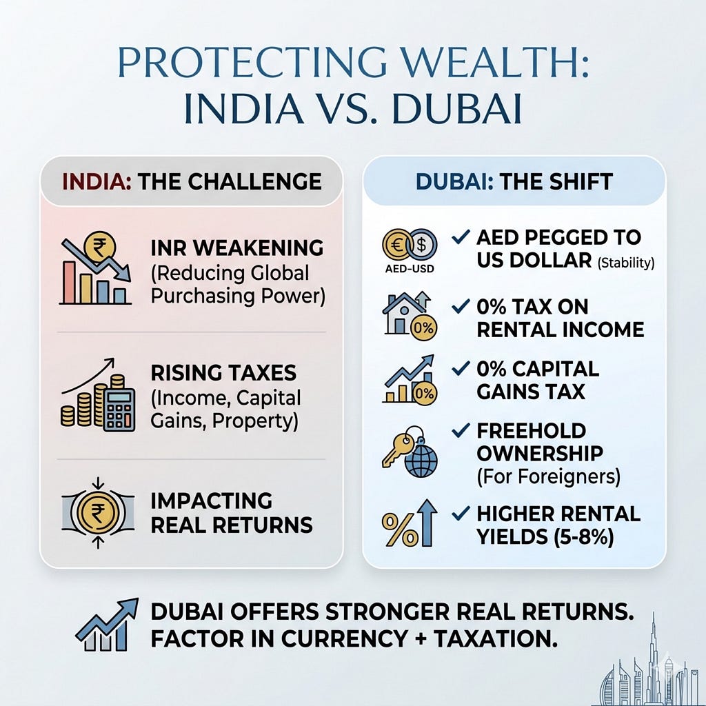 Why INR Depreciation and Rising Taxes Are Driving Indian Investors Toward Dubai Real Estate