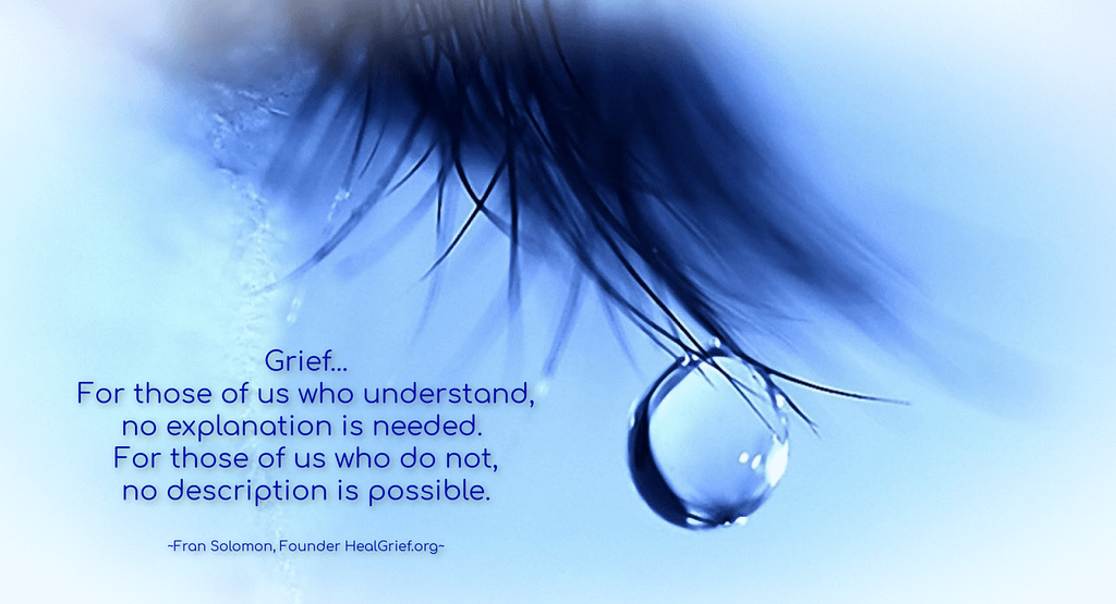 A picture of a quote saying “Grief…for those of us who understand, no explanation is needed. For those of us who do not, no description is possible.”