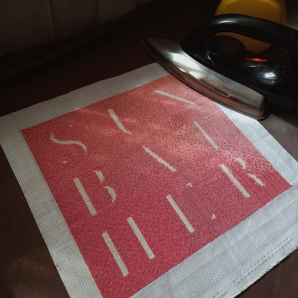 A cross-stitch of the album cover of Sunbather by Deafheaven