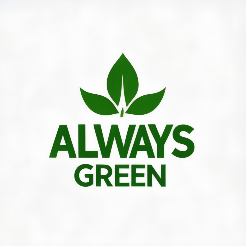 Stable Cascade generated logo version 2 for a lawn care business called “Always Green”.
