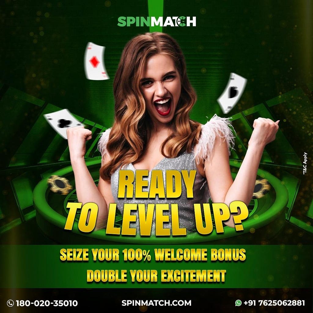 One and only level on spinmatch, 100% welcome bonus