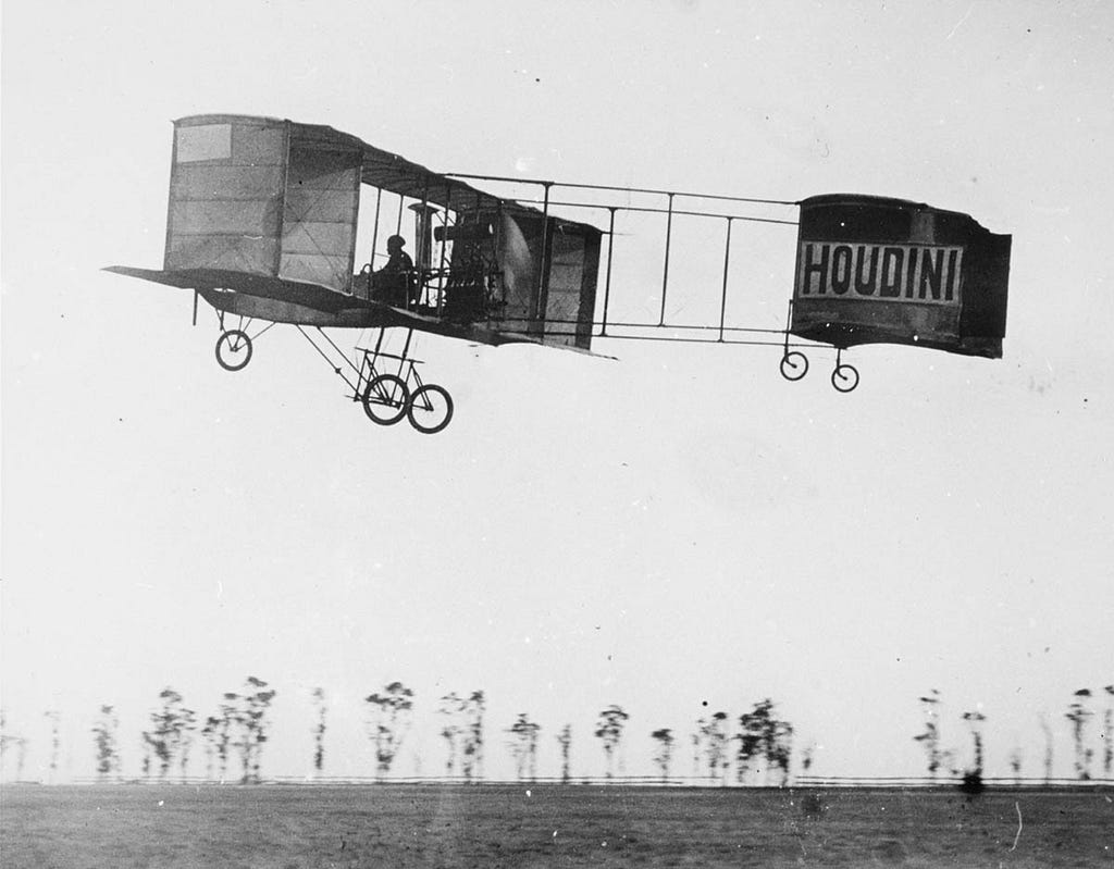Houdini’s Voisin flight, Plumpton Paddock, Victoria March 18, 1910