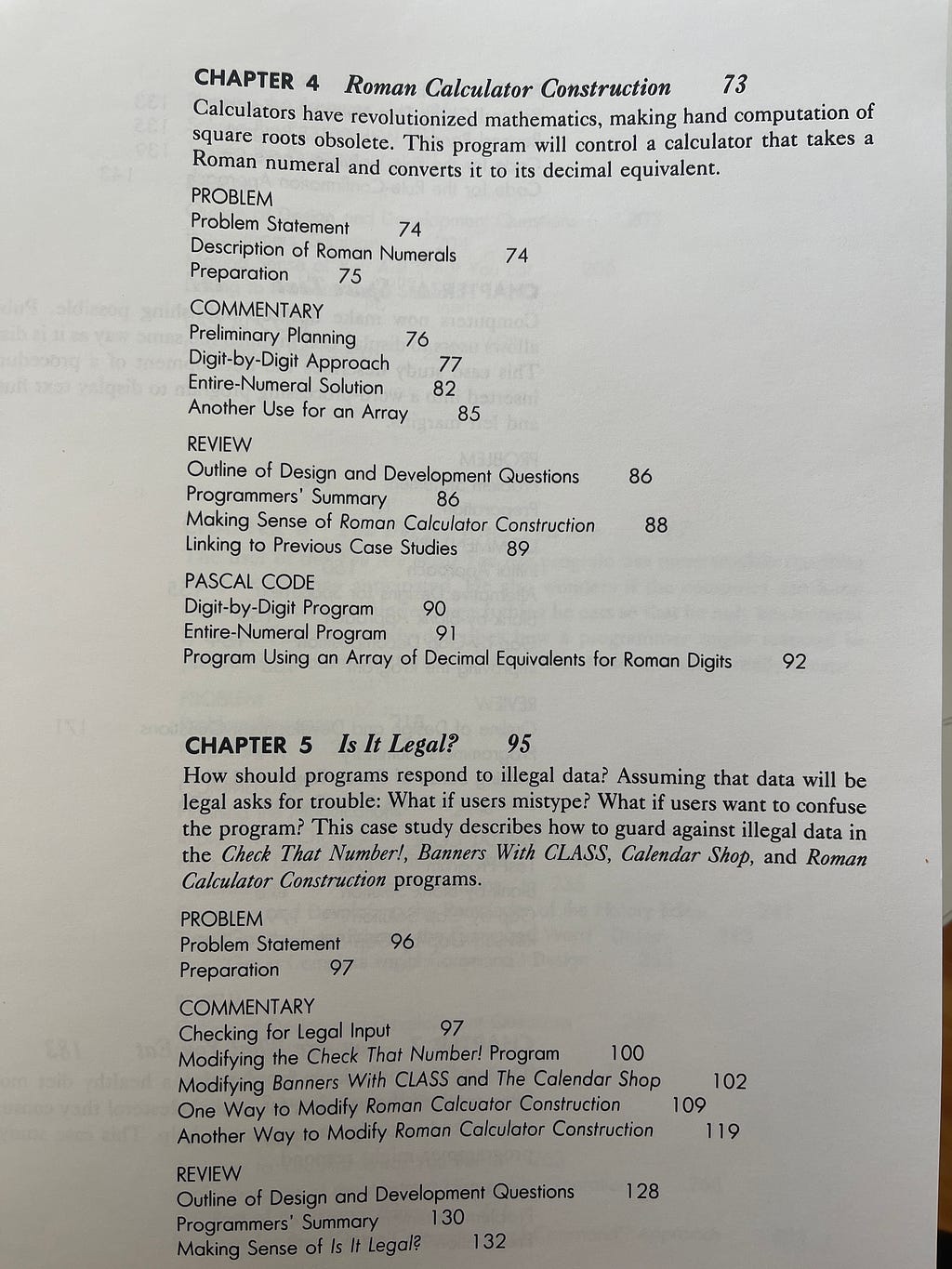 A description of each chapter, full concepts are spelled out, the description of the chapter / program is there in each chapter.