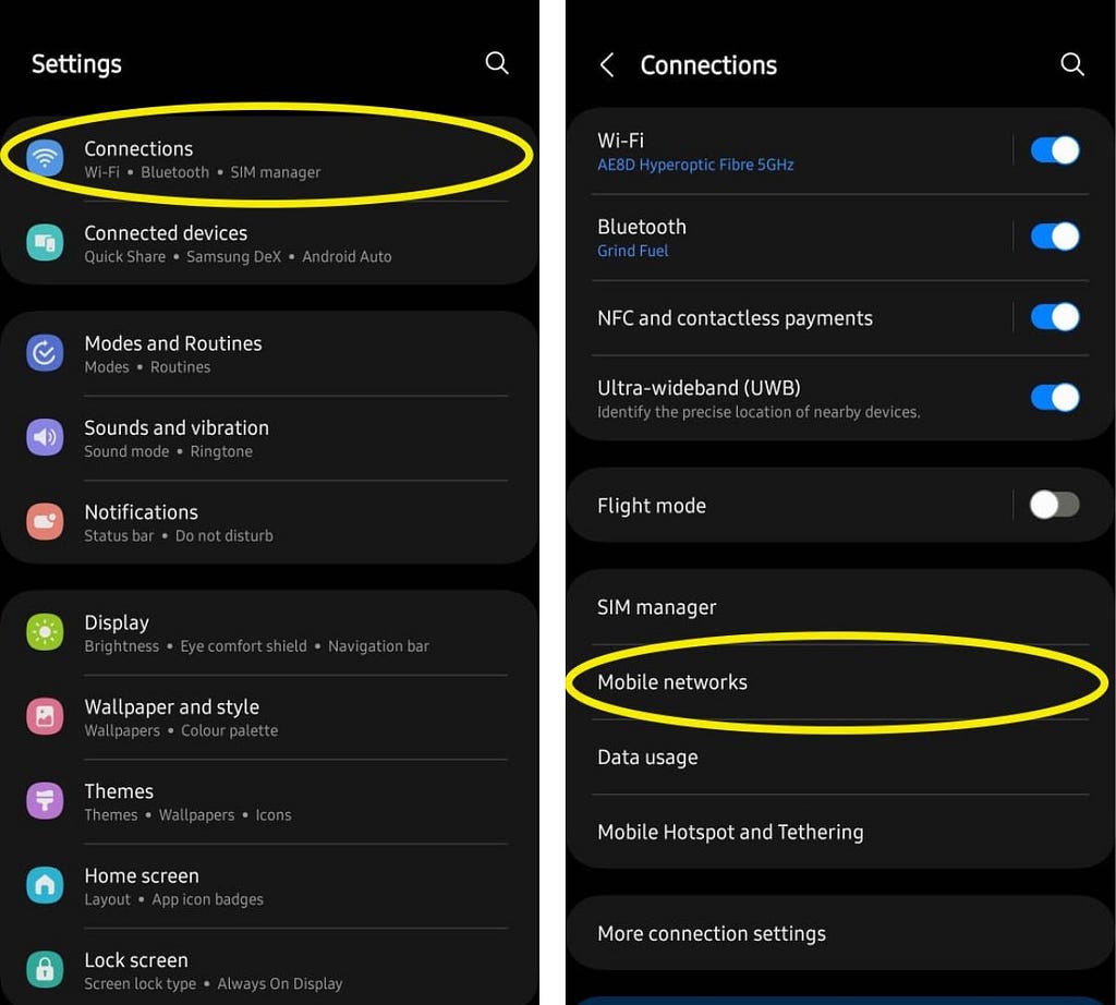 Screenshots Illustrating How to Enable VoLTE in Settings on Your Android Smartphone.