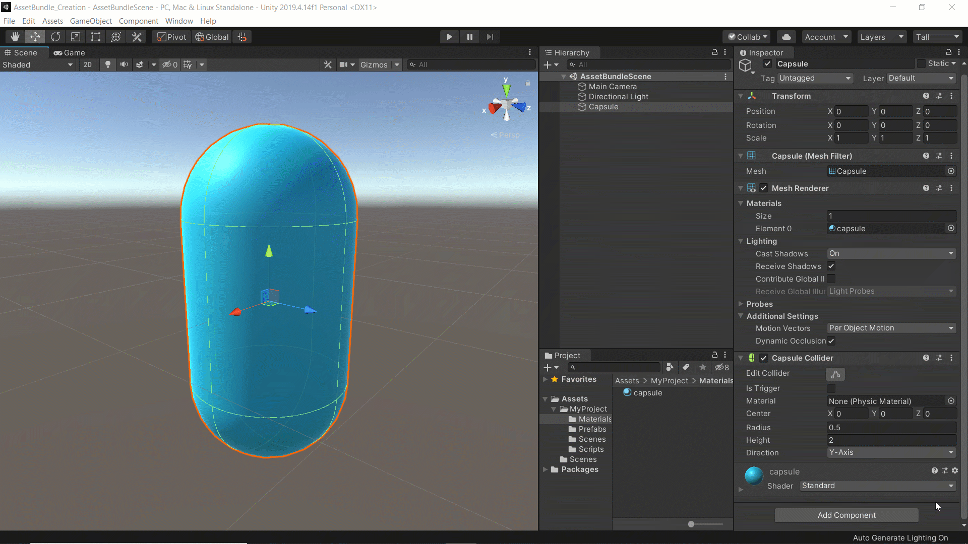 Creating a prefab of the 3D object