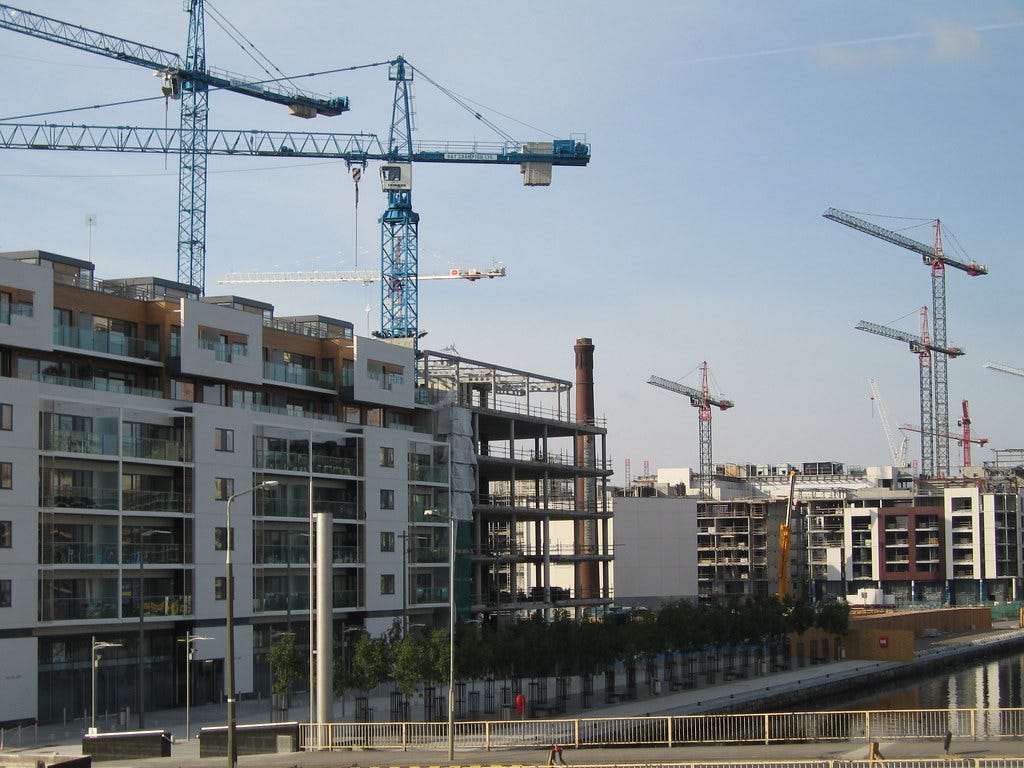 “Construction in Dublin Docklands” by Salim Virji is licensed under CC BY-SA 2.0