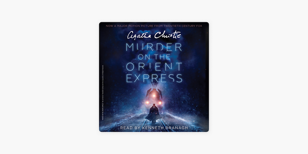 “Murder on the Orient Express” tie-in audiobook cover.