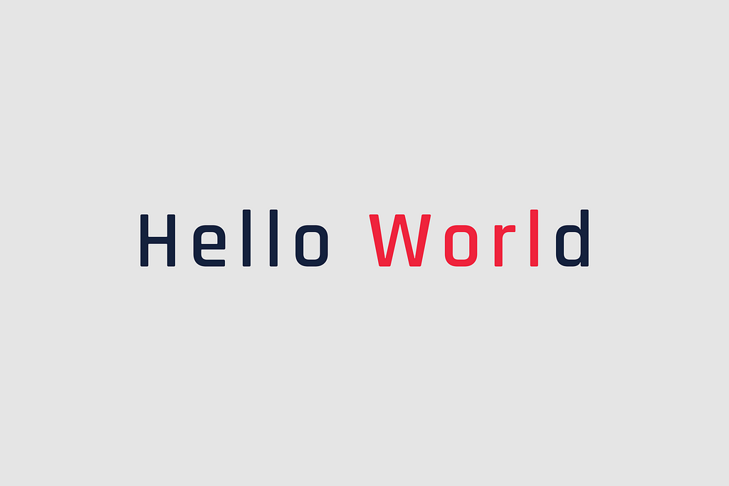 A graphic containing the sentence “Hello World”, where the “Worl” substring is colored in red.