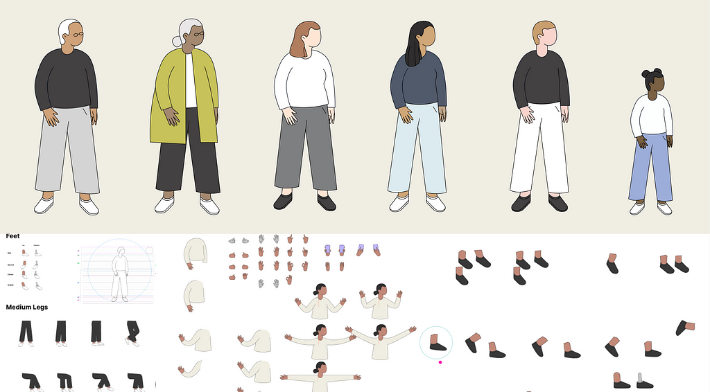 Illustrations from Project Metachrosis showing people and body parts