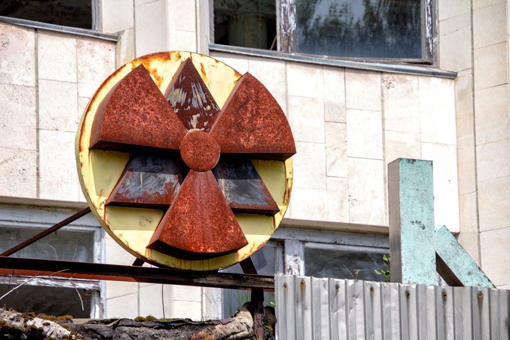 Radiation Signage in Pripyat Ghost Town — Photo by Yves Alarie