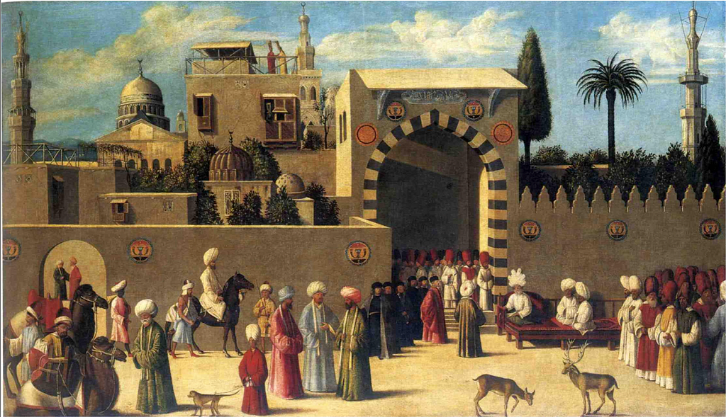 Welcoming of a venitian delegation in Damas — 1511 — Photo credits Louvre Lens