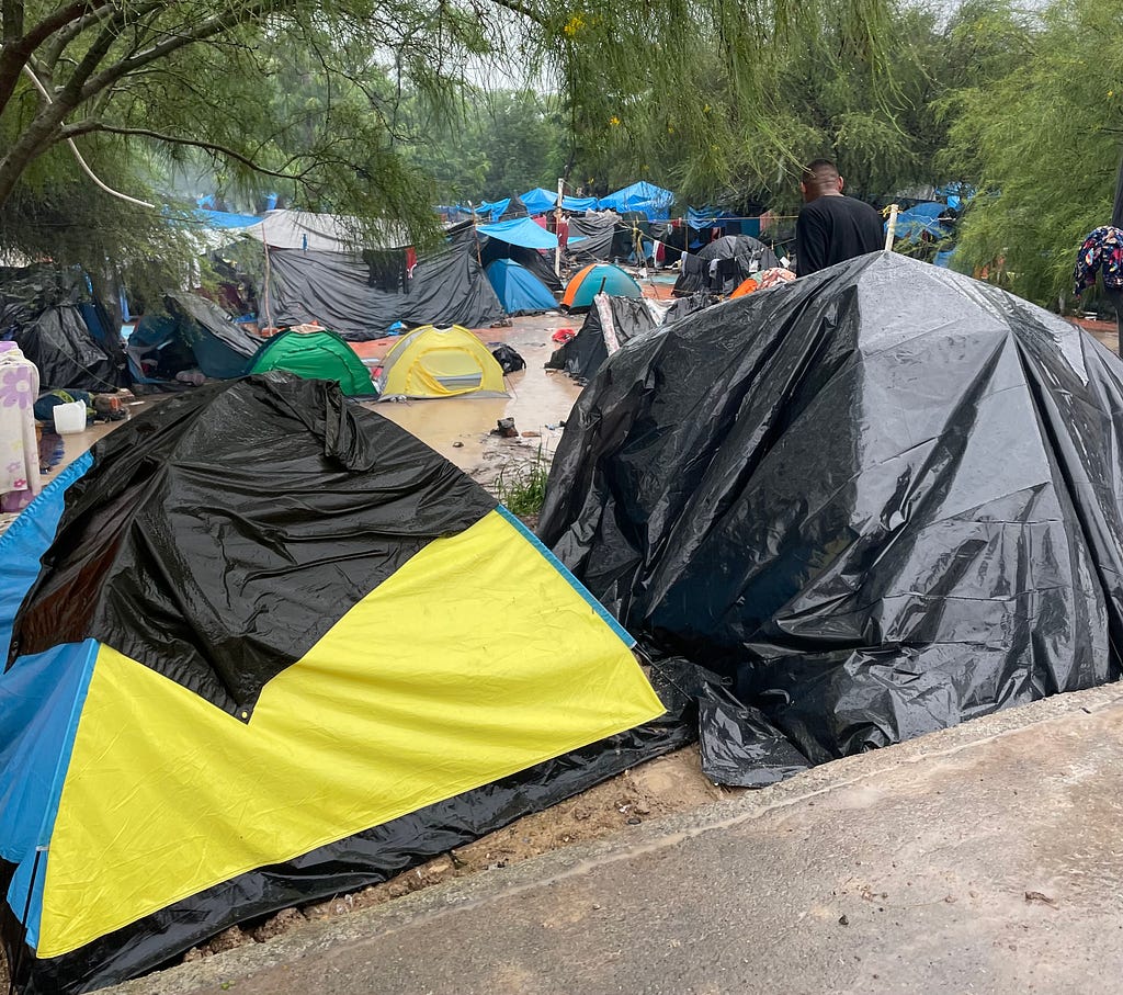 Tent city in Matamoros.