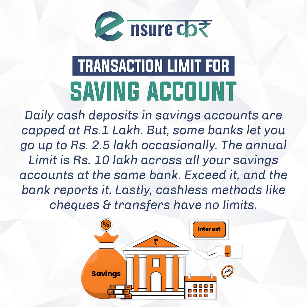 saving account transaction limit by ensurekar