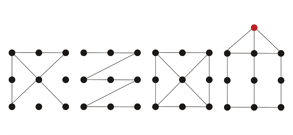 Drawing showing that ten hooks can be connected in a different way.
