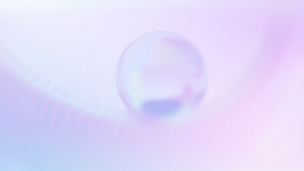 Abstract 3D image of a bubble in light hues of purple