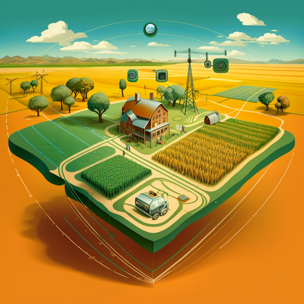 AN cartonistic farm made by AI