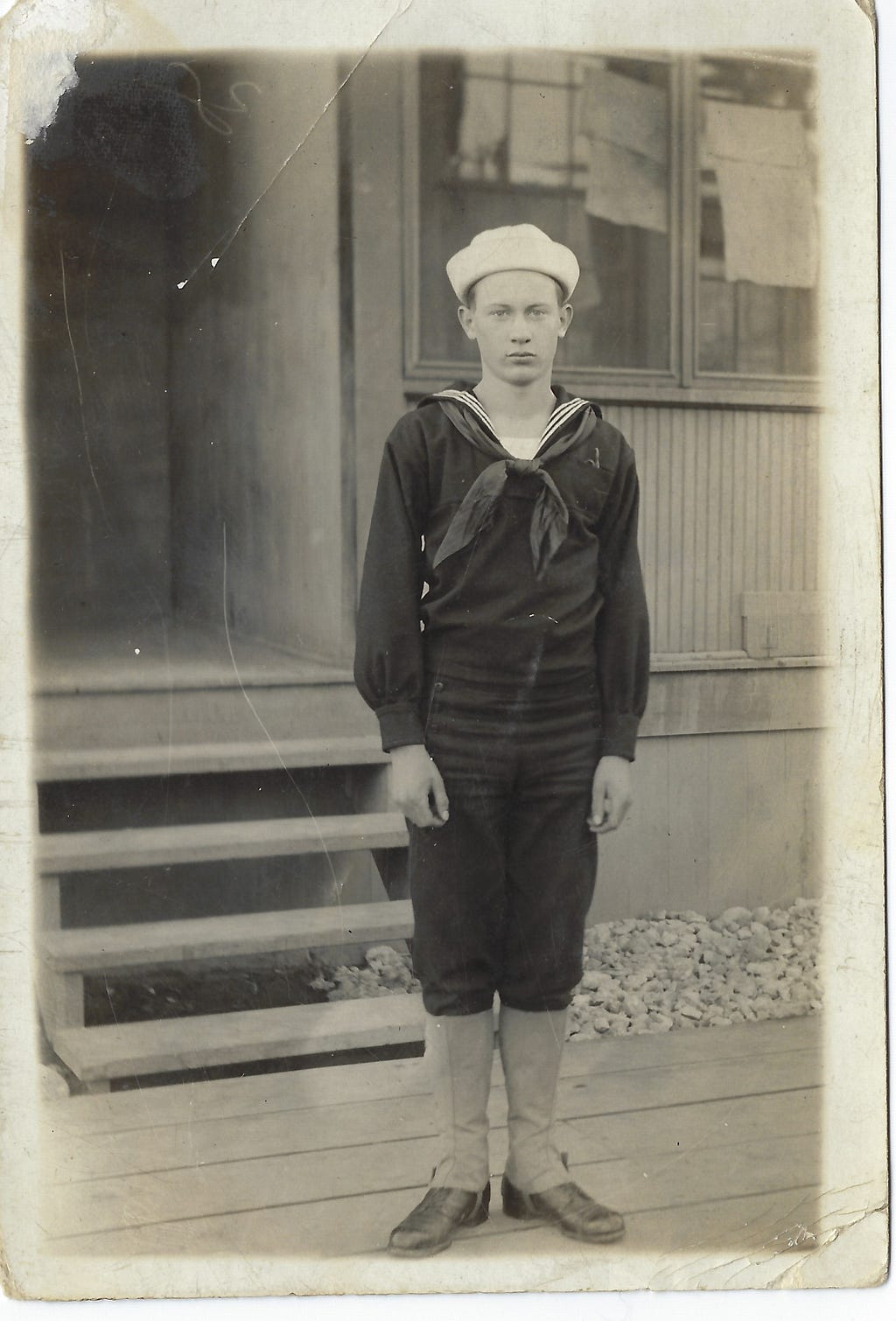 Navy soldier in uniform, circa WWI